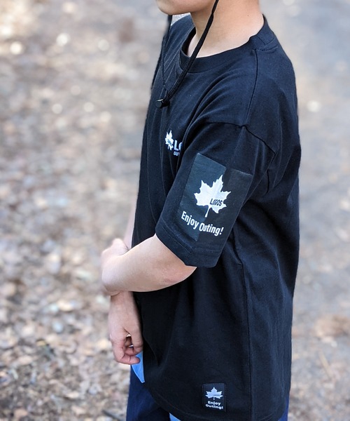 LOGOS（ロゴス）の「【30】〔ＬＯＧＯＳ/ロゴス〕天竺ロゴ刺繍Tシャツ 半袖（Tシャツ/カットソー・キッズ・ブラック/ネイビー/ホワイト・130/150/160/140）」の7枚目の写真