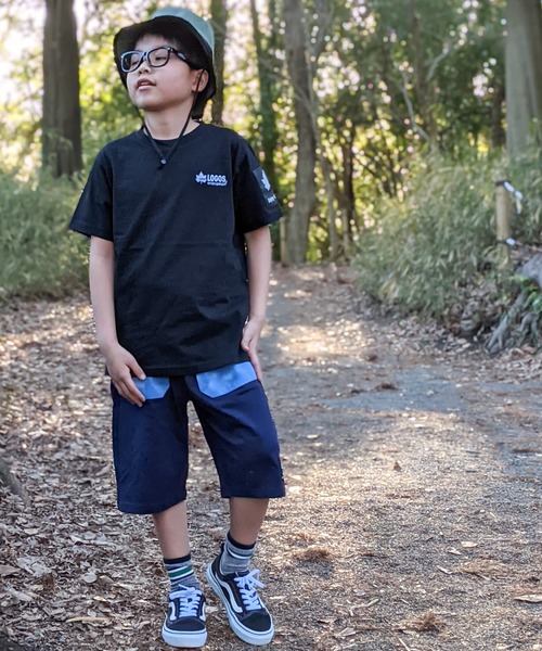 LOGOS（ロゴス）の「【30】〔ＬＯＧＯＳ/ロゴス〕天竺ロゴ刺繍Tシャツ 半袖（Tシャツ/カットソー・キッズ・ブラック/ネイビー/ホワイト・130/150/160/140）」の16枚目の写真