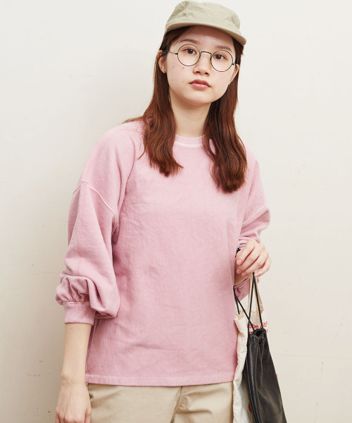 fig Ｌondon（フィグロンドン）の「ミニ裏毛　pigment bio　PO（スウェット・レディース・アイボリー/ブルー/イエロー/ピンク・FREE）」の4枚目の写真