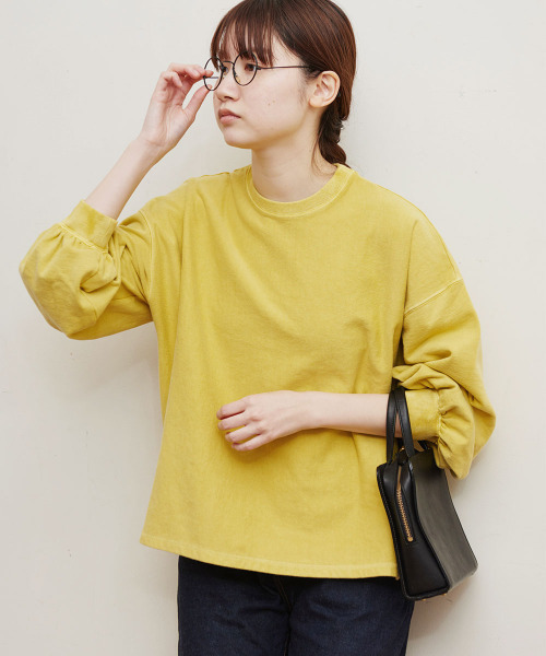 fig Ｌondon（フィグロンドン）の「ミニ裏毛　pigment bio　PO（スウェット・レディース・アイボリー/ブルー/イエロー/ピンク・FREE）」の3枚目の写真