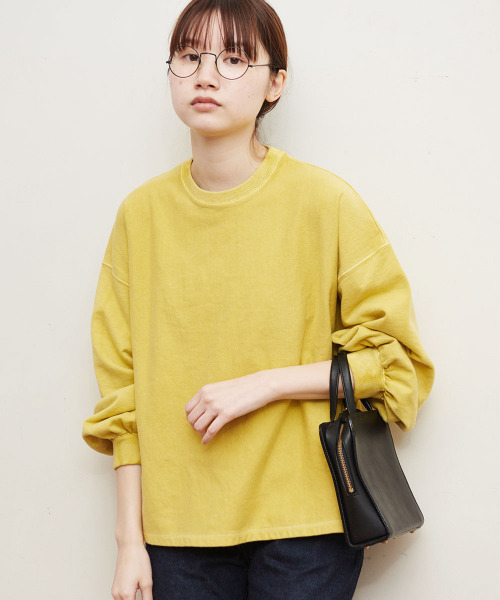 fig Ｌondon（フィグロンドン）の「ミニ裏毛　pigment bio　PO（スウェット・レディース・アイボリー/ブルー/イエロー/ピンク・FREE）」の5枚目の写真