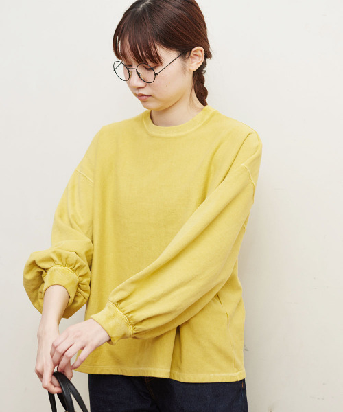 fig Ｌondon（フィグロンドン）の「ミニ裏毛　pigment bio　PO（スウェット・レディース・アイボリー/ブルー/イエロー/ピンク・FREE）」の6枚目の写真