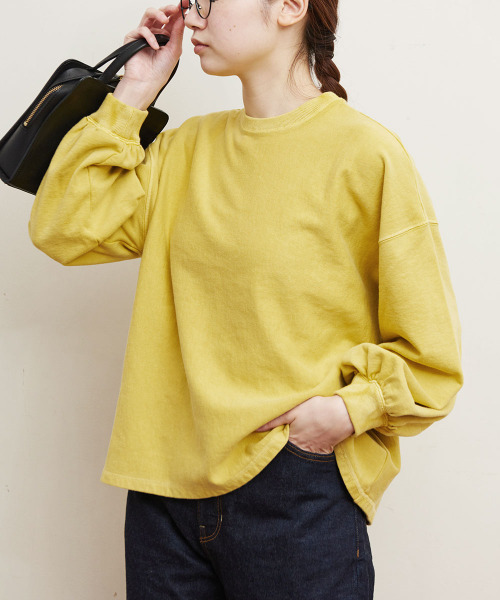 fig Ｌondon（フィグロンドン）の「ミニ裏毛　pigment bio　PO（スウェット・レディース・アイボリー/ブルー/イエロー/ピンク・FREE）」の8枚目の写真