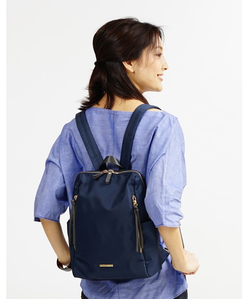 SAC(サック)の「Wファスナーポケットリュックバッグ SAC unit(バックパック/リュック・レディース・ネイビー/ブラック/ベージュ/グレー・FREE)」の4枚目の写真