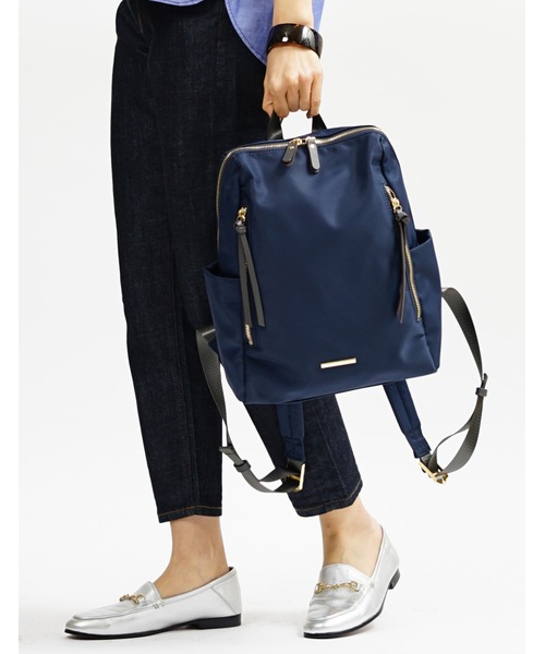 SAC(サック)の「Wファスナーポケットリュックバッグ SAC unit(バックパック/リュック・レディース・ネイビー/ブラック/ベージュ/グレー・FREE)」の10枚目の写真