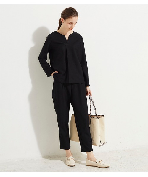 LE SOUK HOLIDAY（ルスークホリデー）の「ツイルセミワイドパンツ（その他パンツ・レディース・ブラック/ライトグレー・L/M）」の5枚目の写真