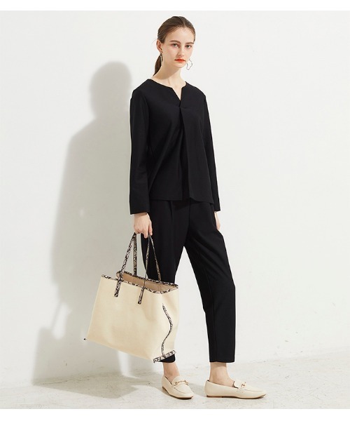 LE SOUK HOLIDAY（ルスークホリデー）の「ツイルセミワイドパンツ（その他パンツ・レディース・ブラック/ライトグレー・L/M）」の10枚目の写真
