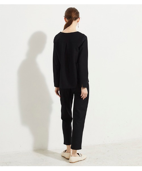 LE SOUK HOLIDAY（ルスークホリデー）の「ツイルセミワイドパンツ（その他パンツ・レディース・ブラック/ライトグレー・L/M）」の7枚目の写真