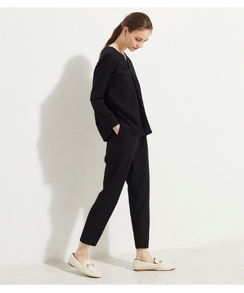 LE SOUK HOLIDAY（ルスークホリデー）の「ツイルセミワイドパンツ（その他パンツ・レディース・ブラック/ライトグレー・L/M）」の3枚目の写真