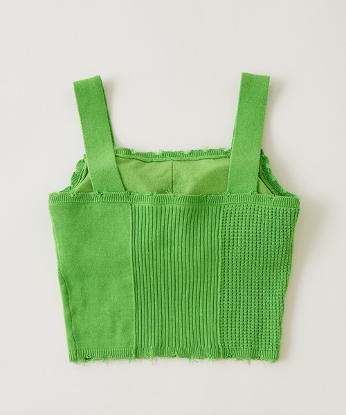 WHO'S WHO gallery（フーズフーギャラリー）の「ミックスニットキャミ（キャミソール・レディース・ブラック/グレー/オフホワイト/サックスブルー/イエロー×グリーン/レッド・FREE）」の17枚目の写真