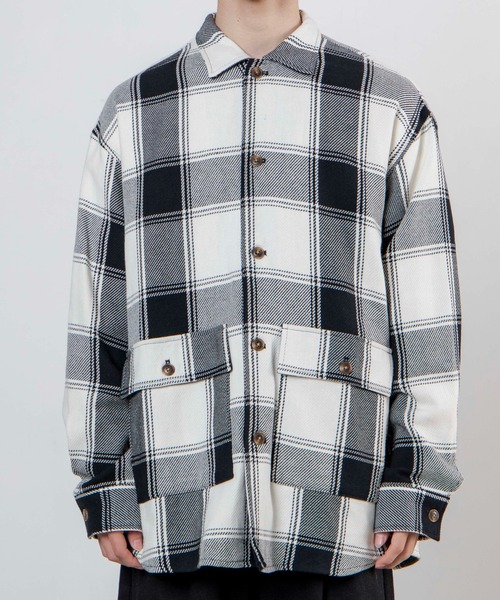 WEGO（ウィゴー）の「WEGO/ヘビーツイルチェックルーズシャツ（シャツ/ブラウス・メンズ・ブルー系その他/グリーン系その他/ホワイト系その他・MEDIUM/LARGE）」の14枚目の写真