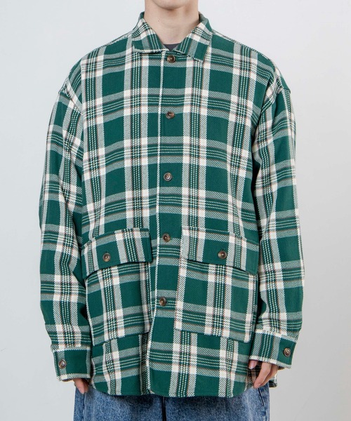 WEGO（ウィゴー）の「WEGO/ヘビーツイルチェックルーズシャツ（シャツ/ブラウス・メンズ・ブルー系その他/グリーン系その他/ホワイト系その他・MEDIUM/LARGE）」の11枚目の写真