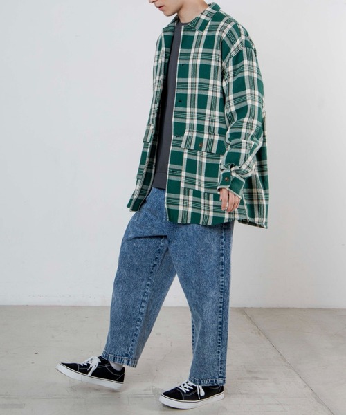 WEGO（ウィゴー）の「WEGO/ヘビーツイルチェックルーズシャツ（シャツ/ブラウス・メンズ・ブルー系その他/グリーン系その他/ホワイト系その他・MEDIUM/LARGE）」の19枚目の写真