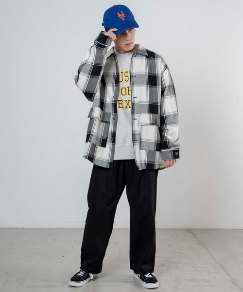 WEGO（ウィゴー）の「WEGO/ヘビーツイルチェックルーズシャツ（シャツ/ブラウス・メンズ・ブルー系その他/グリーン系その他/ホワイト系その他・MEDIUM/LARGE）」の7枚目の写真