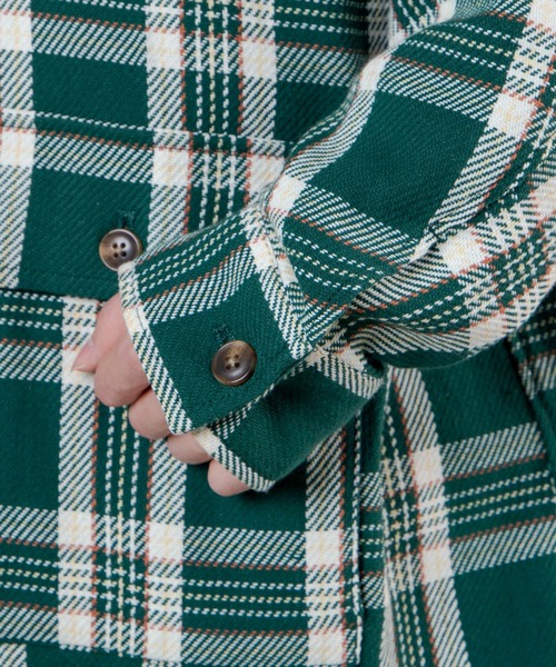 WEGO（ウィゴー）の「WEGO/ヘビーツイルチェックルーズシャツ（シャツ/ブラウス・メンズ・ブルー系その他/グリーン系その他/ホワイト系その他・MEDIUM/LARGE）」の6枚目の写真