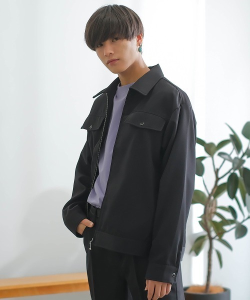 SIDEWAY STANCE(サイドウェイスタンス)の「【SIDEWAY STANCE】スタプレ ZIP ブルゾン ワークジャケット セットアップ対応(ブルゾン・メンズ・グレイッシュベージュ/ブラウン/ブルーグレー/ブラック・LARGE/X-LARGE/MEDIUM)」の6枚目の写真