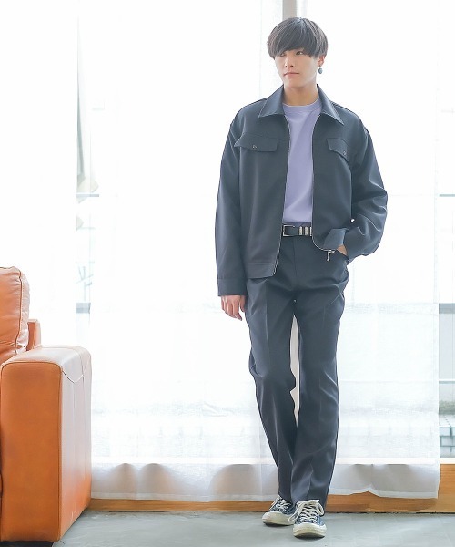 SIDEWAY STANCE(サイドウェイスタンス)の「【SIDEWAY STANCE】スタプレ ZIP ブルゾン ワークジャケット セットアップ対応(ブルゾン・メンズ・グレイッシュベージュ/ブラウン/ブルーグレー/ブラック・LARGE/X-LARGE/MEDIUM)」の8枚目の写真