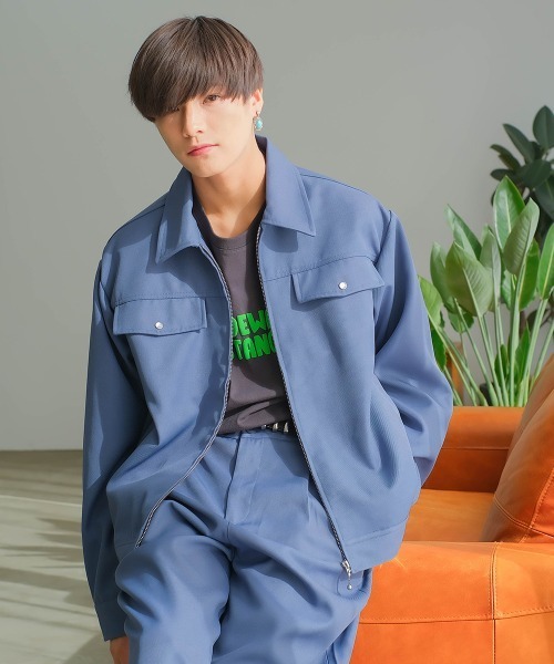 SIDEWAY STANCE(サイドウェイスタンス)の「【SIDEWAY STANCE】スタプレ ZIP ブルゾン ワークジャケット セットアップ対応(ブルゾン・メンズ・グレイッシュベージュ/ブラウン/ブルーグレー/ブラック・LARGE/X-LARGE/MEDIUM)」の9枚目の写真