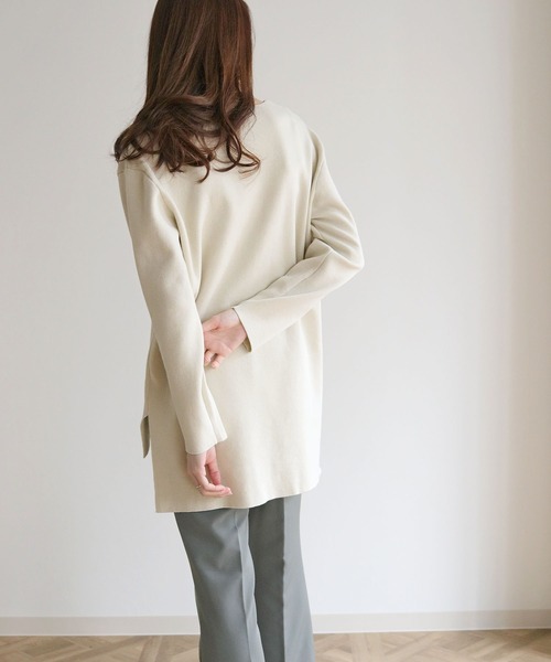 HER CLOSET(ハークローゼット)の「【HERCLOSET】イージーケア抗菌イレヘムVネックニット(ニット/セーター・レディース・サックスブルー/ブラック/ライトホワイト/グレー/ラベンダー/ベビーピンク・M)」の9枚目の写真