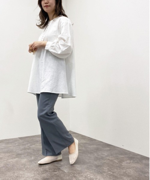 apres jour mignon（アプレジュールミニョン）の「ピンタックチュニックブラウス【ZOZOTOWN限定アイテム】（シャツ/ブラウス・レディース・ミント/オフホワイト・フリー/X-LARGE）」の11枚目の写真
