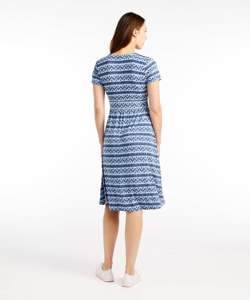 L.L.Bean(エルエルビーン)の「サマー・ニット・ドレス、半袖 イカット ジャパン・フィット(ワンピース・レディース・ブルー・X-LARGE/X-SMALL/MEDIUM/SMALL/LARGE)」の6枚目の写真