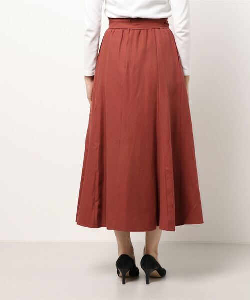 N.（N. Natural Beauty Basic）（エヌエヌナチュラルビューティーベーシック）の「【S Size Line】麻混セットアップ　スカート（スカート・レディース・ホワイト/グレー/レッド・MEDIUM/SMALL）」の5枚目の写真