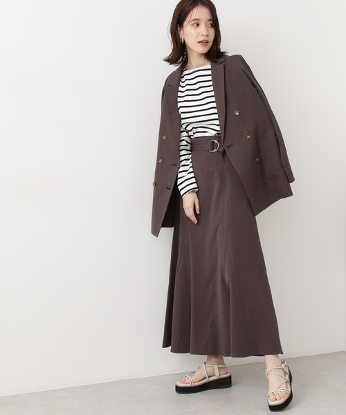 N.（N. Natural Beauty Basic）（エヌエヌナチュラルビューティーベーシック）の「【S Size Line】麻混セットアップ　スカート（スカート・レディース・ホワイト/グレー/レッド・MEDIUM/SMALL）」の2枚目の写真