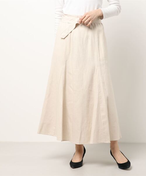 N.（N. Natural Beauty Basic）（エヌエヌナチュラルビューティーベーシック）の「【S Size Line】麻混セットアップ　スカート（スカート・レディース・ホワイト/グレー/レッド・MEDIUM/SMALL）」の7枚目の写真