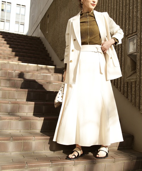 N.（N. Natural Beauty Basic）（エヌエヌナチュラルビューティーベーシック）の「【S Size Line】麻混セットアップ　スカート（スカート・レディース・ホワイト/グレー/レッド・MEDIUM/SMALL）」の9枚目の写真