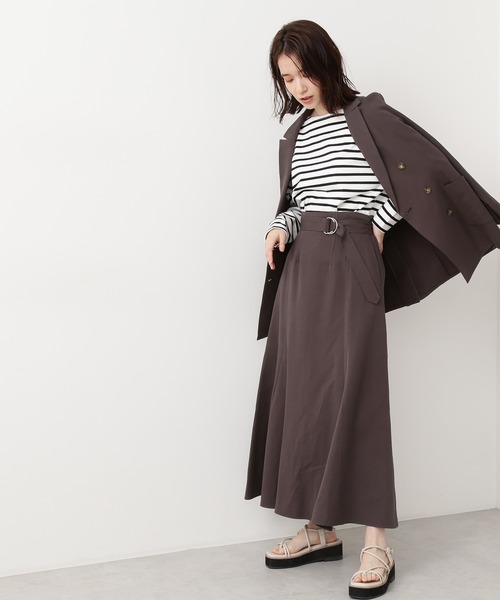 N.（N. Natural Beauty Basic）（エヌエヌナチュラルビューティーベーシック）の「【S Size Line】麻混セットアップ　スカート（スカート・レディース・ホワイト/グレー/レッド・MEDIUM/SMALL）」の4枚目の写真