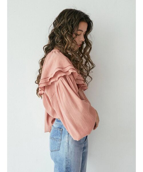 Ungrid（アングリッド）の「コットンフリルブラウス（シャツ/ブラウス・レディース・ブラック/オフホワイト/サーモンピンク・FREE）」の16枚目の写真