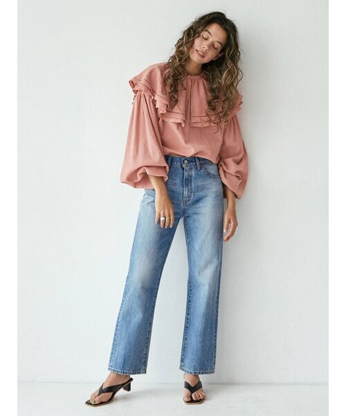 Ungrid（アングリッド）の「コットンフリルブラウス（シャツ/ブラウス・レディース・ブラック/オフホワイト/サーモンピンク・FREE）」の6枚目の写真