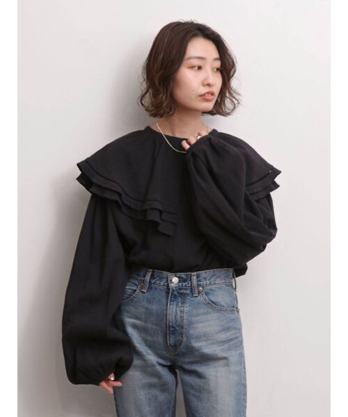 Ungrid（アングリッド）の「コットンフリルブラウス（シャツ/ブラウス・レディース・ブラック/オフホワイト/サーモンピンク・FREE）」の12枚目の写真