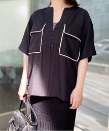 Heather | Ｗポケットシアー半袖シャツ　943371(シャツ/ブラウス)