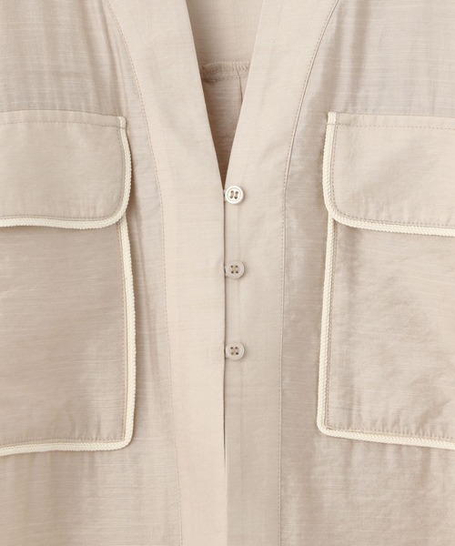 Heather（ヘザー）の「Ｗポケットシアー半袖シャツ　943371（シャツ/ブラウス・レディース・ベージュ/ブラック・FREE）」の6枚目の写真