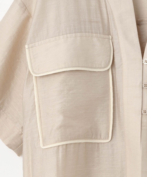 Heather（ヘザー）の「Ｗポケットシアー半袖シャツ　943371（シャツ/ブラウス・レディース・ベージュ/ブラック・FREE）」の7枚目の写真