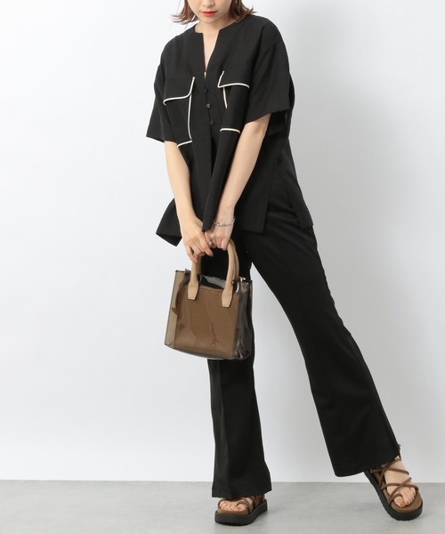 Heather（ヘザー）の「Ｗポケットシアー半袖シャツ　943371（シャツ/ブラウス・レディース・ベージュ/ブラック・FREE）」の14枚目の写真