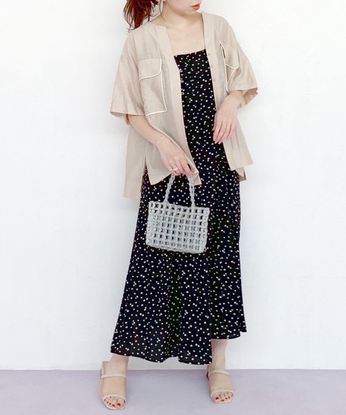 Heather（ヘザー）の「Ｗポケットシアー半袖シャツ　943371（シャツ/ブラウス・レディース・ベージュ/ブラック・FREE）」の11枚目の写真