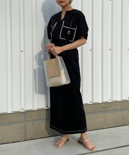 Heather（ヘザー）の「Ｗポケットシアー半袖シャツ　943371（シャツ/ブラウス・レディース・ベージュ/ブラック・FREE）」の16枚目の写真