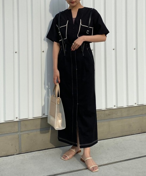 Heather（ヘザー）の「Ｗポケットシアー半袖シャツ　943371（シャツ/ブラウス・レディース・ベージュ/ブラック・FREE）」の17枚目の写真