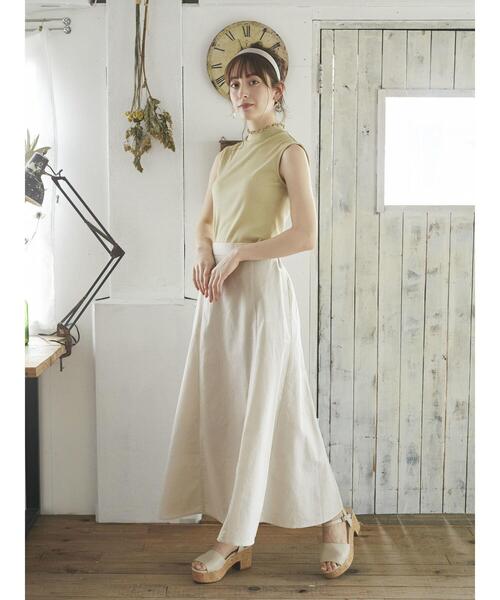 earth music&ecology（アースミュージックアンドエコロジー）の「ハイネックメローリブノースリーブプルオーバー ＊（Tシャツ/カットソー・レディース・ブラック/ライトイエロー/アイボリー/ミント/ネイビー/ライトベージュ・S/M）」の22枚目の写真