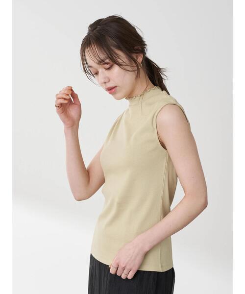 earth music&ecology（アースミュージックアンドエコロジー）の「ハイネックメローリブノースリーブプルオーバー ＊（Tシャツ/カットソー・レディース・ブラック/ライトイエロー/アイボリー/ミント/ネイビー/ライトベージュ・S/M）」の16枚目の写真