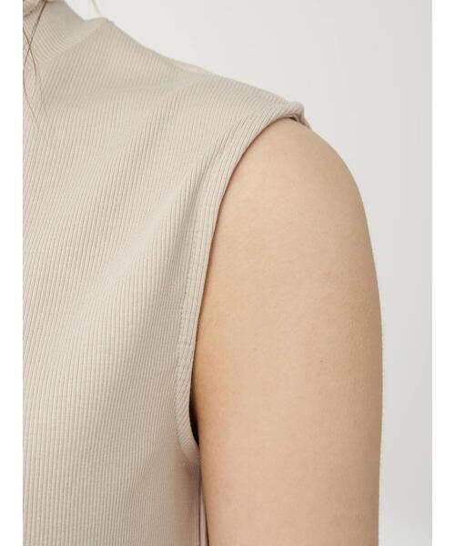 earth music&ecology（アースミュージックアンドエコロジー）の「ハイネックメローリブノースリーブプルオーバー ＊（Tシャツ/カットソー・レディース・ブラック/ライトイエロー/アイボリー/ミント/ネイビー/ライトベージュ・S/M）」の9枚目の写真