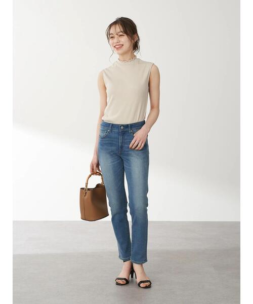 earth music&ecology（アースミュージックアンドエコロジー）の「ハイネックメローリブノースリーブプルオーバー ＊（Tシャツ/カットソー・レディース・ブラック/ライトイエロー/アイボリー/ミント/ネイビー/ライトベージュ・S/M）」の11枚目の写真