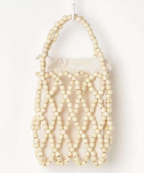 WEGO(ウィゴー)の「WEGO/ウッドビーズバッグ(トートバッグ・レディース・ブラウン/ベージュ・FREE)」の3枚目の写真