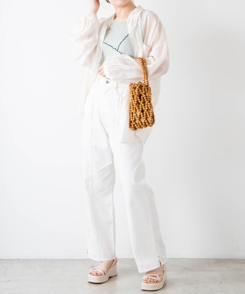 WEGO(ウィゴー)の「WEGO/ウッドビーズバッグ(トートバッグ・レディース・ブラウン/ベージュ・FREE)」の12枚目の写真