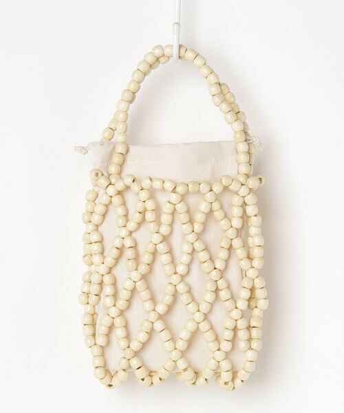 WEGO(ウィゴー)の「WEGO/ウッドビーズバッグ(トートバッグ・レディース・ブラウン/ベージュ・FREE)」の7枚目の写真