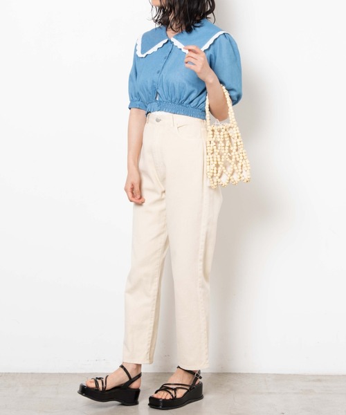 WEGO(ウィゴー)の「WEGO/ウッドビーズバッグ(トートバッグ・レディース・ブラウン/ベージュ・FREE)」の9枚目の写真