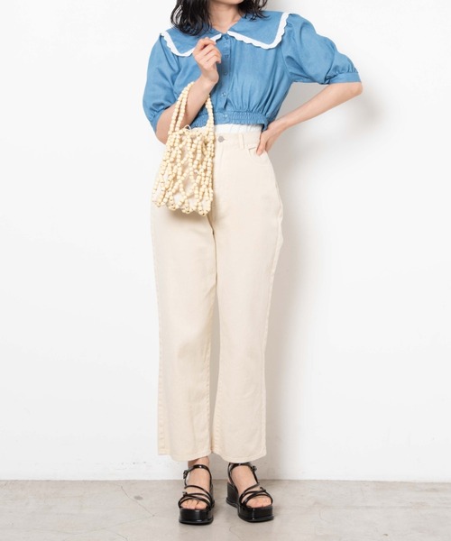 WEGO(ウィゴー)の「WEGO/ウッドビーズバッグ(トートバッグ・レディース・ブラウン/ベージュ・FREE)」の8枚目の写真