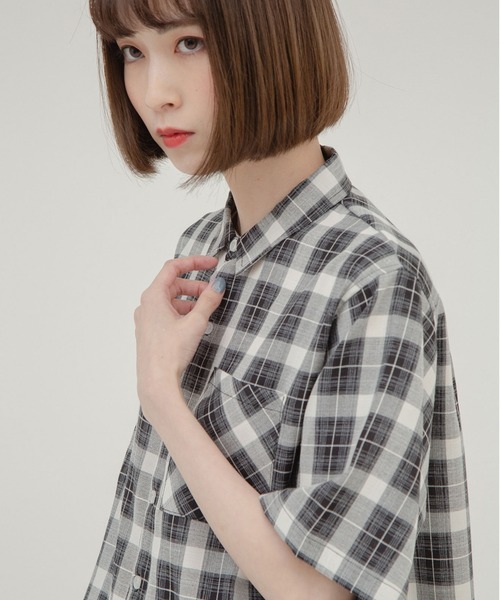 Nora Lily（ノラリリー）の「【Nora Lily】ドロップショルダー S/S シャツ（シャツ/ブラウス・レディース・ホワイト/ブラック/その他1・FREE）」の15枚目の写真